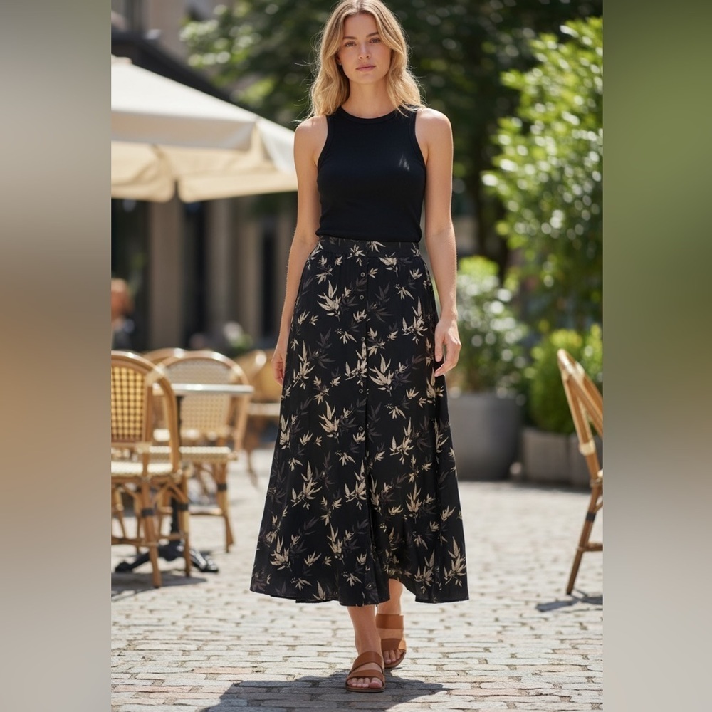 A K a-lined vintage midi skirt size M